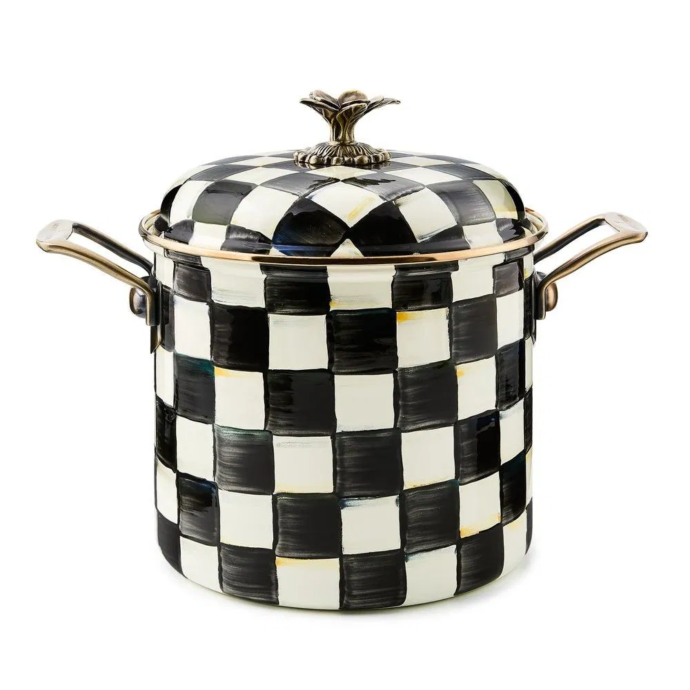 MacKenzie Childs Courtly Check 7 Qt. Stockpot