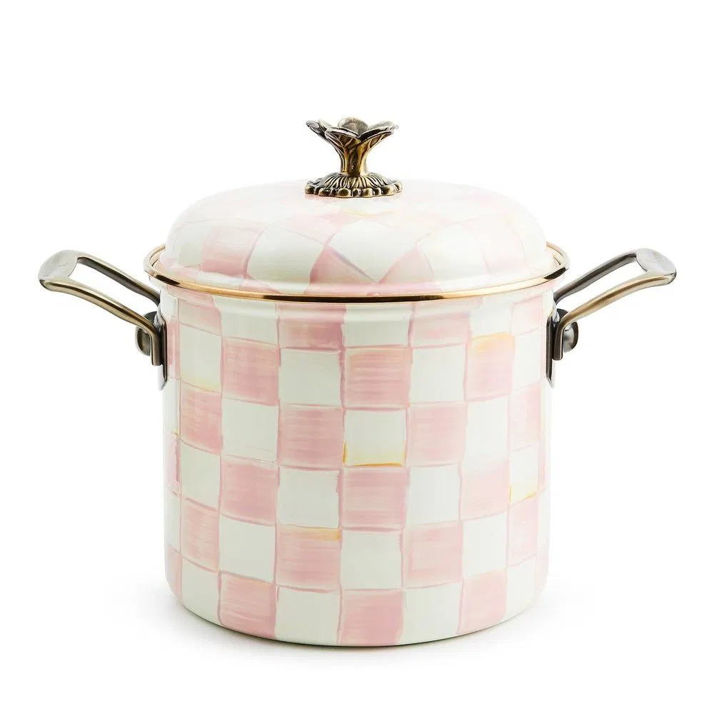 MacKenzie-Childs Rosy Check 7 Qt. Stockpot