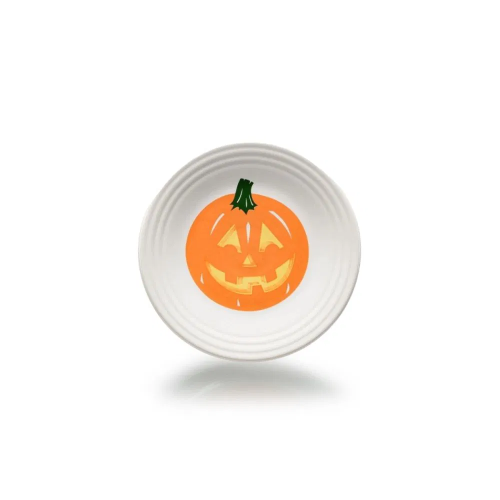 Fiesta® 6.125" Classic Rim Appetizer Plate | Jack-o-Lantern Pumpkin