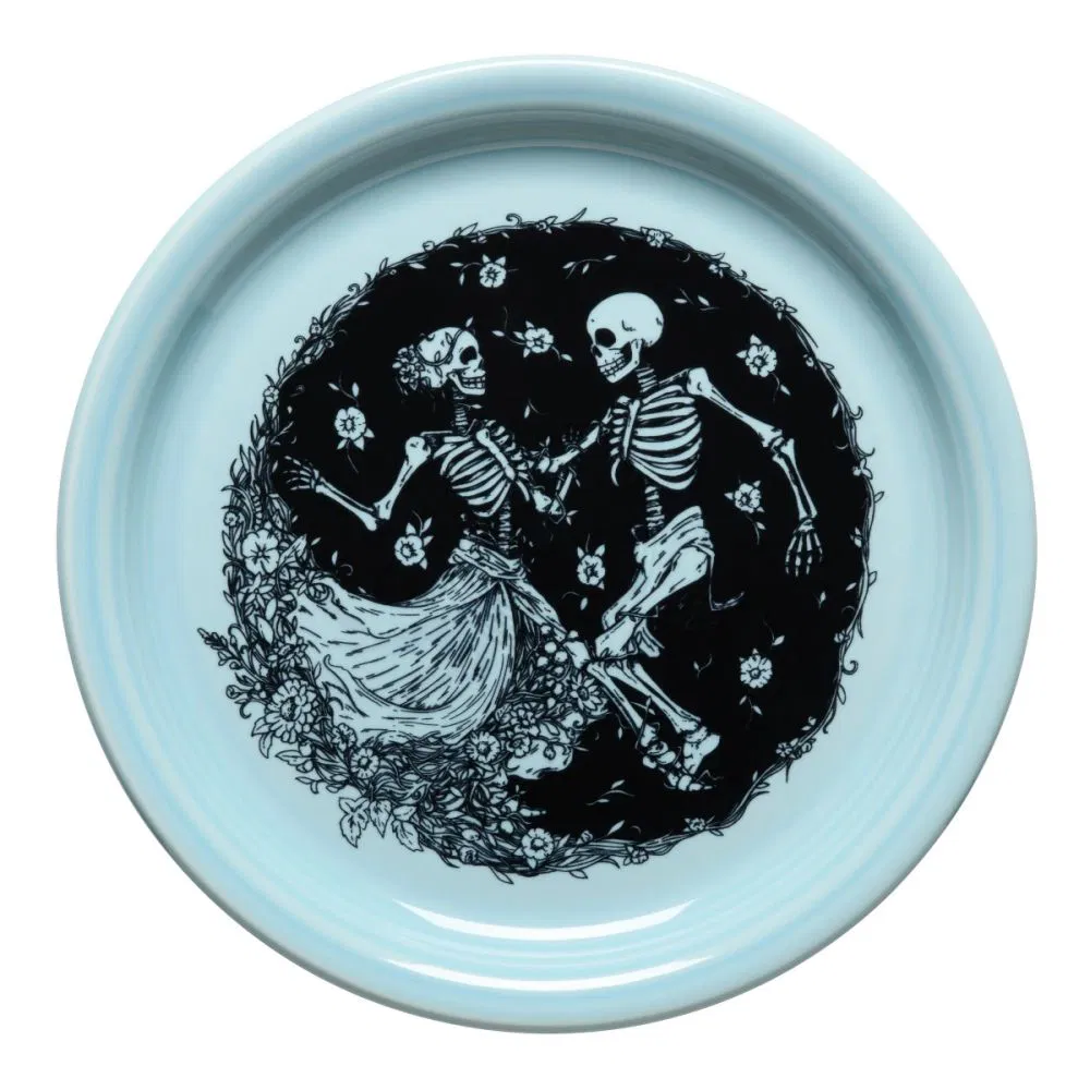 Fiesta® 9" Bistro Coupe Luncheon Plate | Skeleton Duet (Sky)