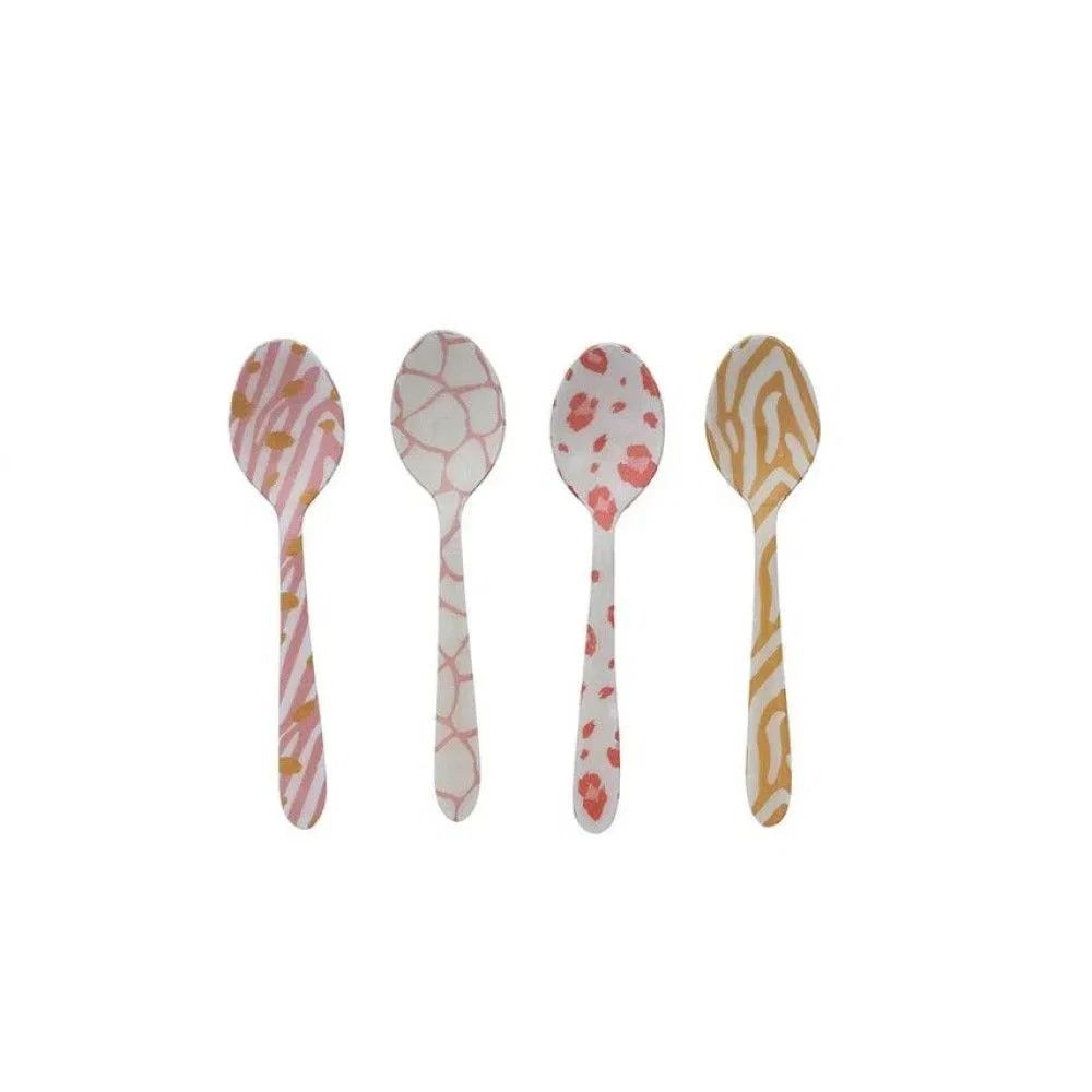 Hazel Mazel 5.25" Enameled Stainless Steel Spoons