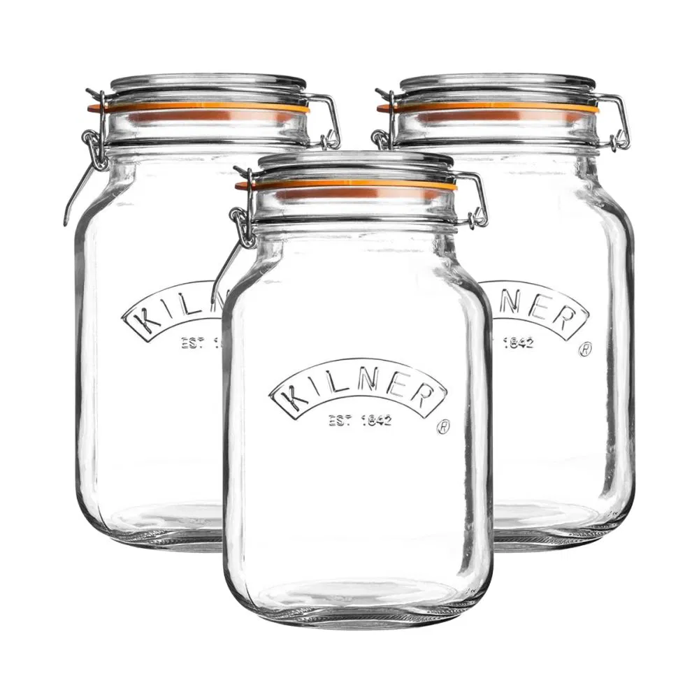 Kilner Square Clip Top Jars | 68oz