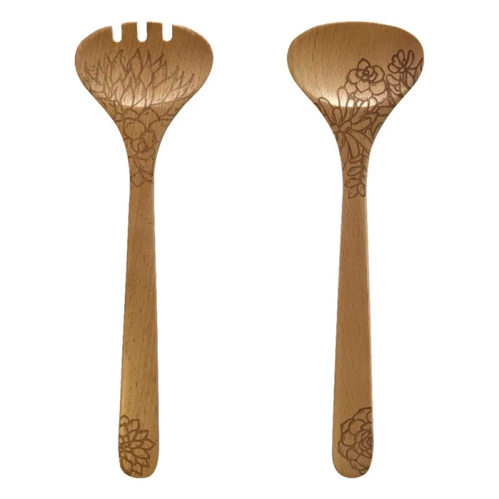 Talisman Designs Beechwood Salad Serving Set