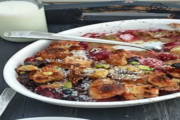 Strawberry Banana Bread Pudding