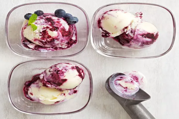Blueberry Swirl Buttermilk Ice Cream