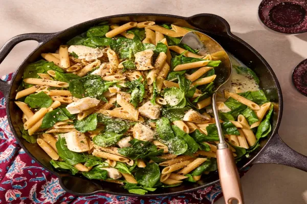 Chicken & Spinach Skillet Pasta with Lemon & Parmesan