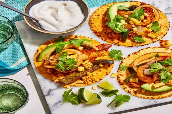 Sheet Pan Poblano & Corn Chicken Fajitas