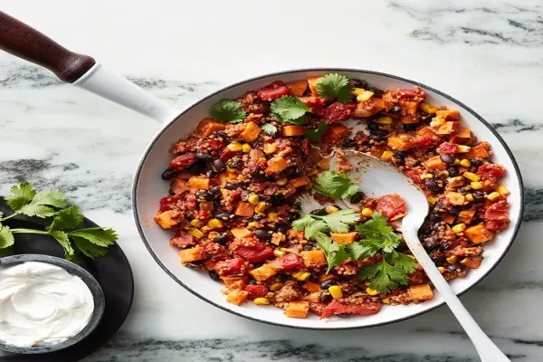 Sweet Potato Black Bean & Quinoa Skillet