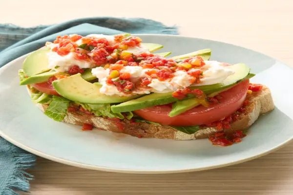 Open Face Tomato & Burrata Sandwich