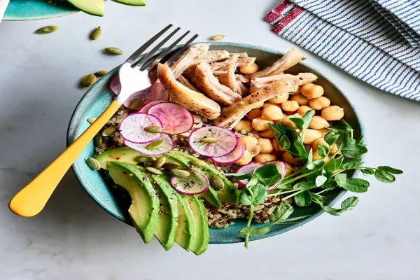 Chicken Avocado & Quinoa Bowls with Herb Dressing