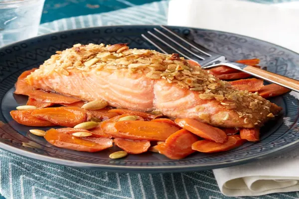 Pumpkin Seed Salmon with Maple Spice Carrots