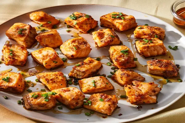 Crispy Hot Honey Salmon Bites