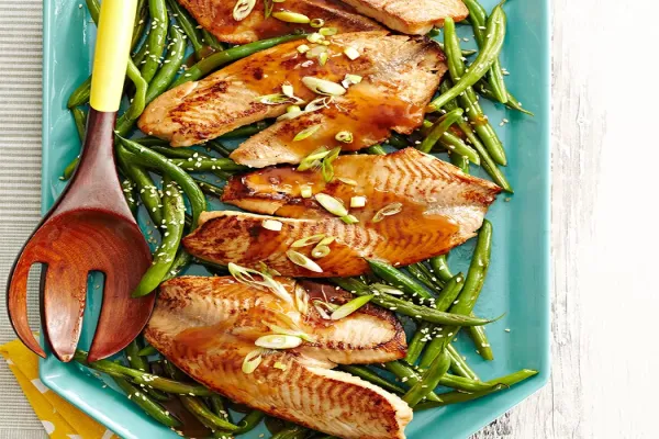 Asian Tilapia with Stir Fried Green Beans