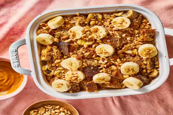 Peanut Butter Banana French Toast Casserole