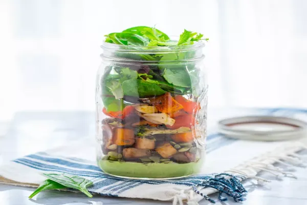 Roasted Veggie Mason Jar Salad