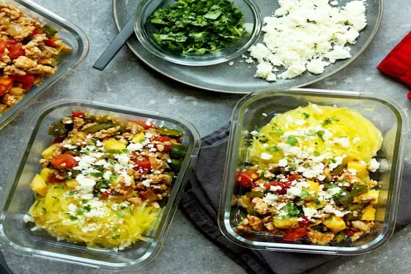Chile-Lime Turkey & Spaghetti Squash Meal Prep Bowls