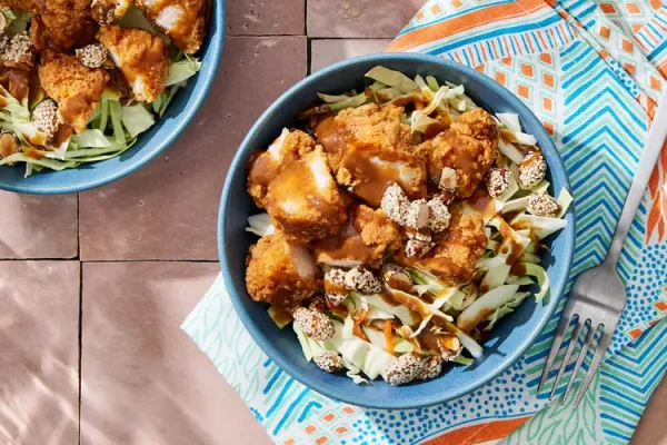 Chicken & Cabbage Bowls with Sesame Dressing