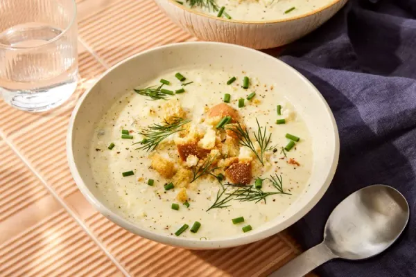 Easy Slow Cooker Potato Leek Soup with Boursin