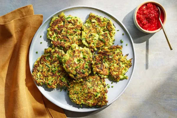 Zucchini Pancakes with Tatbila Sauce