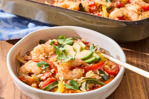 Shrimp Fajita Rice Casserole