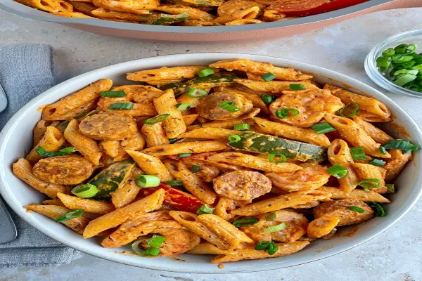 Cajun Shrimp and Sausage Pasta Bake