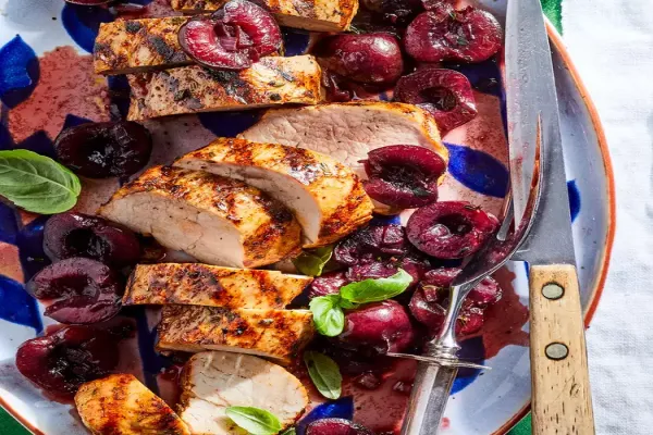 Grilled Pork Tenderloin with Cherries