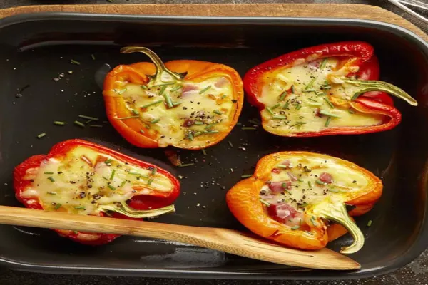Cheesy Egg Stuffed Peppers
