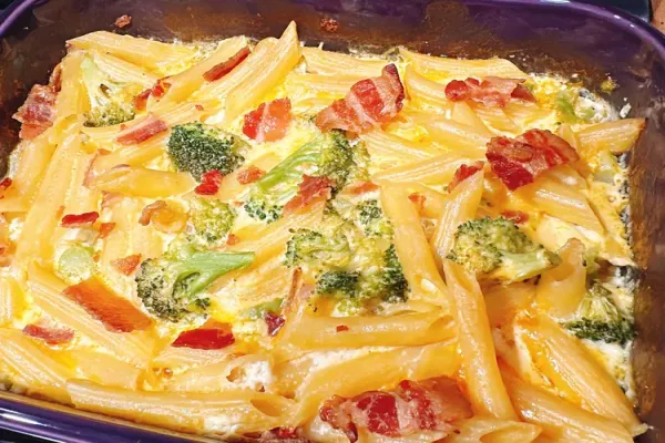 Bacon Broccoli Pasta Bake