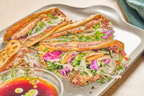 Smashed Dumpling Tacos