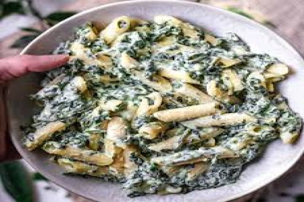 Mostaccioli with Spinach and Feta