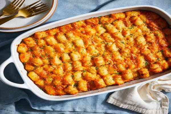 Cauliflower Tot and Turkey Sausage Breakfast Casserole