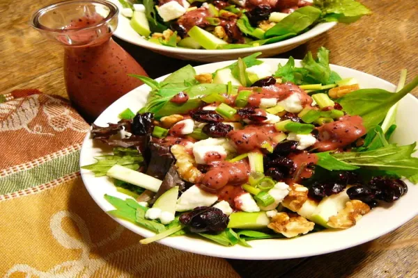 Green Apple Salad With BlueberriesFeta and Walnuts