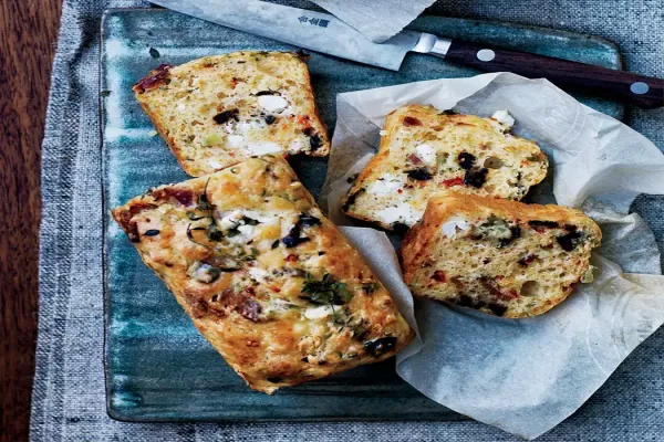 Goat Cheese Bacon and Olive Quick Bread