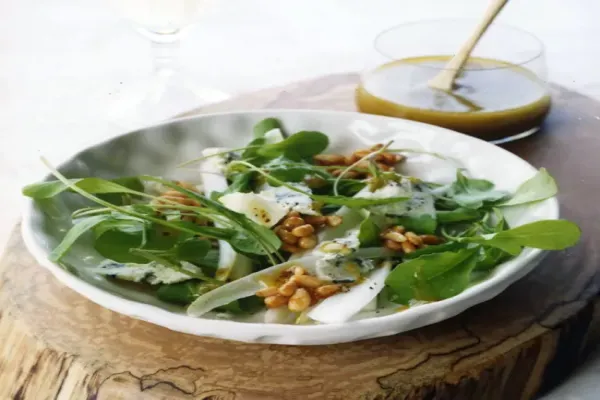 Arugula Endive Salad with Honeyed Pine Nuts