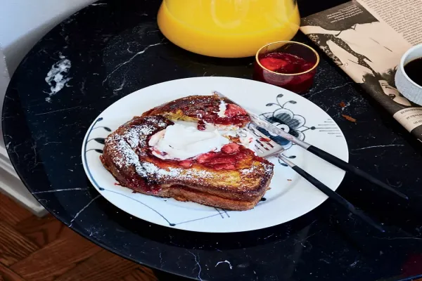 Jam Stuffed Brioche French Toast