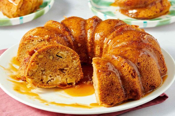 Apple Cake with Caramel Glaze