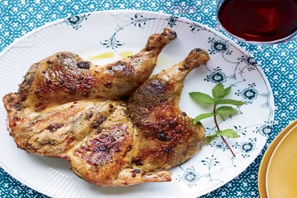 Butter Roasted Chicken with Cilantro and Mint