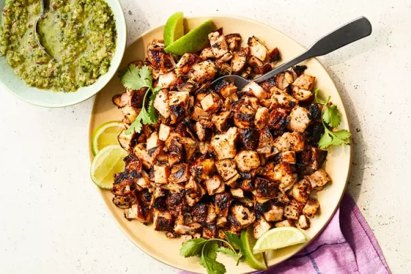 Charred Chile Marinated Grilled Chicken Tacos