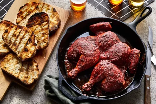 Smoky Skillet Grilled Chicken with Crispy Bread
