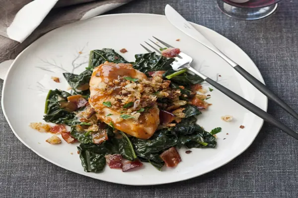 Maple Glazed Chicken Breasts with Mustard Jus