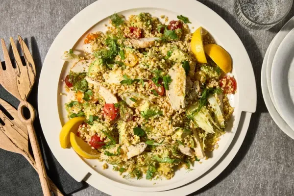 Chicken and Bulgur Salad with Avocado