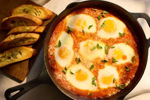 Omelet with Pressed Caviar and Sour Cream